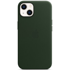 Кожанный чехол-накладка Apple Leather Case with MagSafe for iPhone 13, Sequoia Green (HC)
