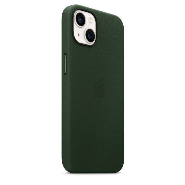 Кожанный чехол-накладка Apple Leather Case with MagSafe for iPhone 13, Sequoia Green (HC)
