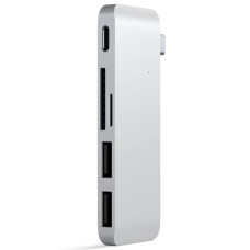 Хаб-адаптер Satechi Type-C USB 3.0 Passthrough Hub, Silver (ST-TCUPS)