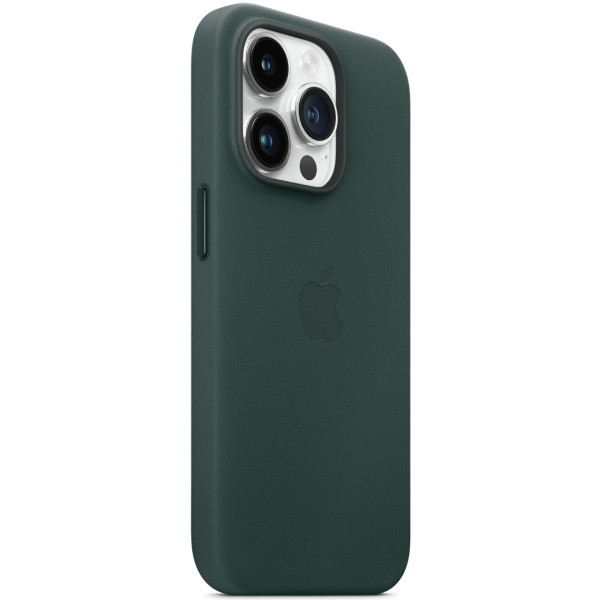 Кожанный чехол-накладка Apple Leather Case with MagSafe for iPhone 14 Pro, Forest Green (MPPH3)