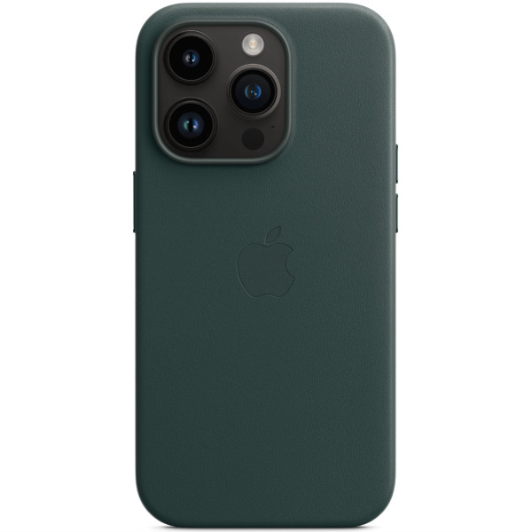Кожанный чехол-накладка Apple Leather Case with MagSafe for iPhone 14 Pro, Forest Green (MPPH3)