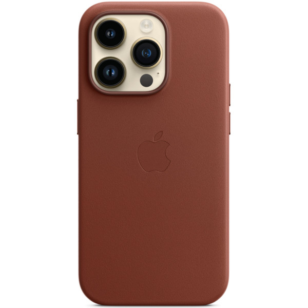 Кожанный чехол-накладка Apple Leather Case with MagSafe for iPhone 14 Pro Max, Umber (MPPQ3)