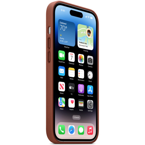 Кожанный чехол-накладка Apple Leather Case with MagSafe for iPhone 14 Pro Max, Umber (MPPQ3)
