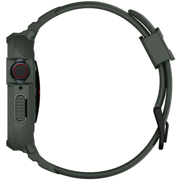 Чехол + ремешок для Apple Watch Spigen Rugged Case + Band for Watch 45/44, Military Green (062CS26016)
