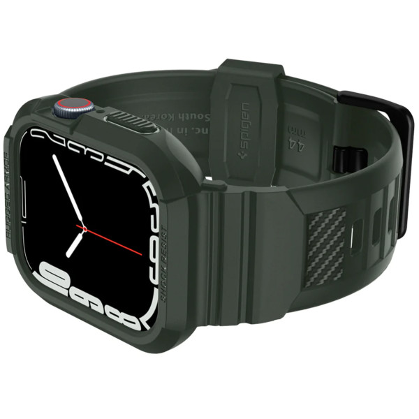 Чехол + ремешок для Apple Watch Spigen Rugged Case + Band for Watch 45/44, Military Green (062CS26016)
