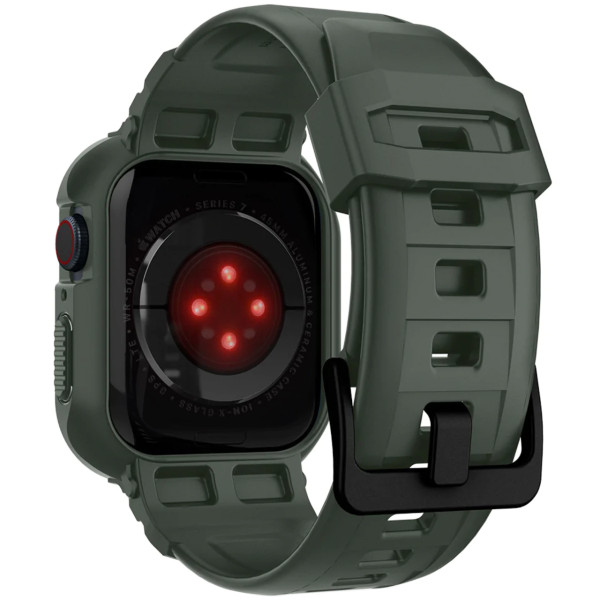 Чехол + ремешок для Apple Watch Spigen Rugged Case + Band for Watch 45/44, Military Green (062CS26016)
