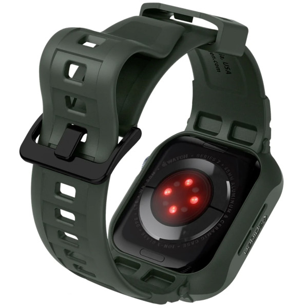 Чехол + ремешок для Apple Watch Spigen Rugged Case + Band for Watch 45/44, Military Green (062CS26016)