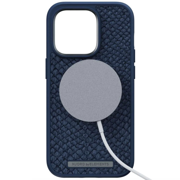 Чехол-накладка Njord Salmon Leather MagSafe Case for iPhone 14 Pro, Blue (NA44SL01)