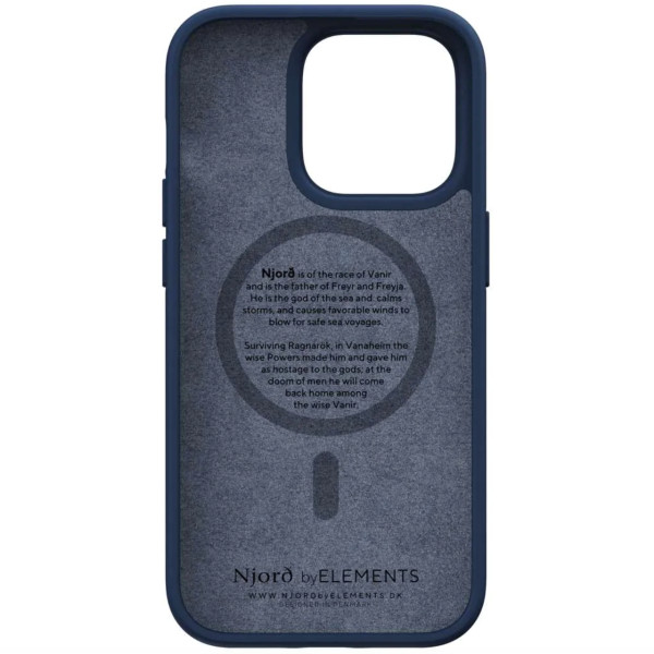 Чехол-накладка Njord Salmon Leather MagSafe Case for iPhone 14 Pro, Blue (NA44SL01)