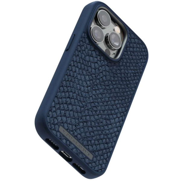 Чехол-накладка Njord Salmon Leather MagSafe Case for iPhone 14 Pro, Blue (NA44SL01)