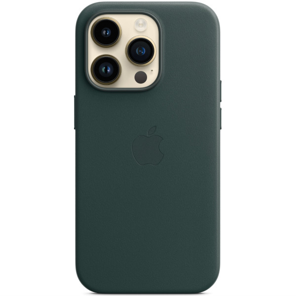Кожанный чехол-накладка Apple Leather Case with MagSafe for iPhone 14 Pro Max, Forest Green (HC)