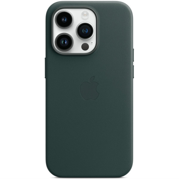 Кожанный чехол-накладка Apple Leather Case with MagSafe for iPhone 14 Pro Max, Forest Green (HC)