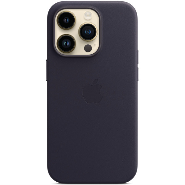 Кожанный чехол Apple Leather Case with MagSafe for iPhone 14 Pro Max, Ink (HC) чехол на айфон 14 про макс
