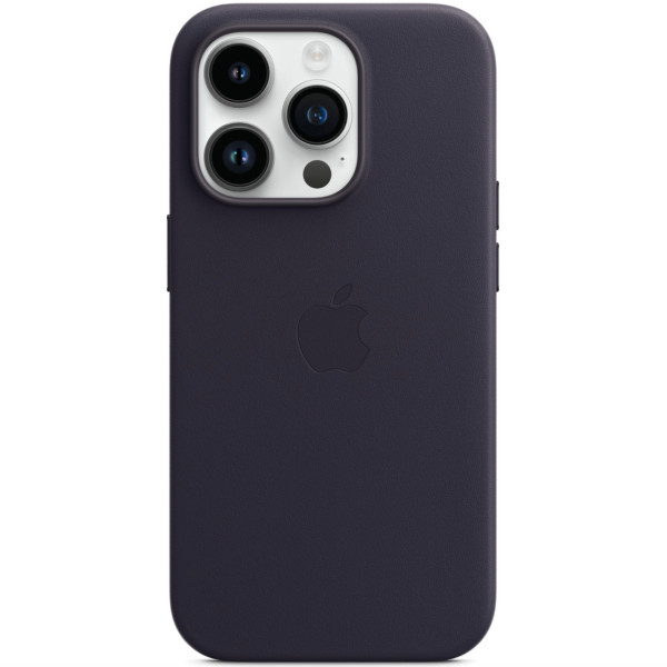 Кожанный чехол Apple Leather Case with MagSafe for iPhone 14 Pro Max, Ink (HC) чехол на айфон 14 про макс