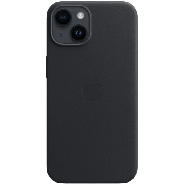 Кожанный чехол-накладка Apple Leather Case with MagSafe for iPhone 14, Midnight (HC)