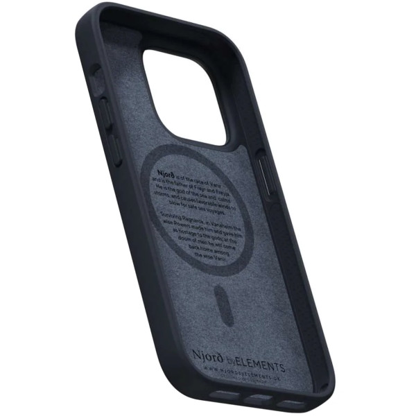Чехол-накладка Njord Salmon Leather MagSafe Case for iPhone 14 Pro, Black (NA43SL00)