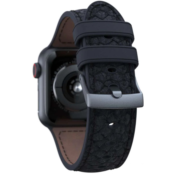 Кожанный ремешок Njord Salmon Leather Strap for Watch 41/40/38mm, Dark Grey (SL14110)