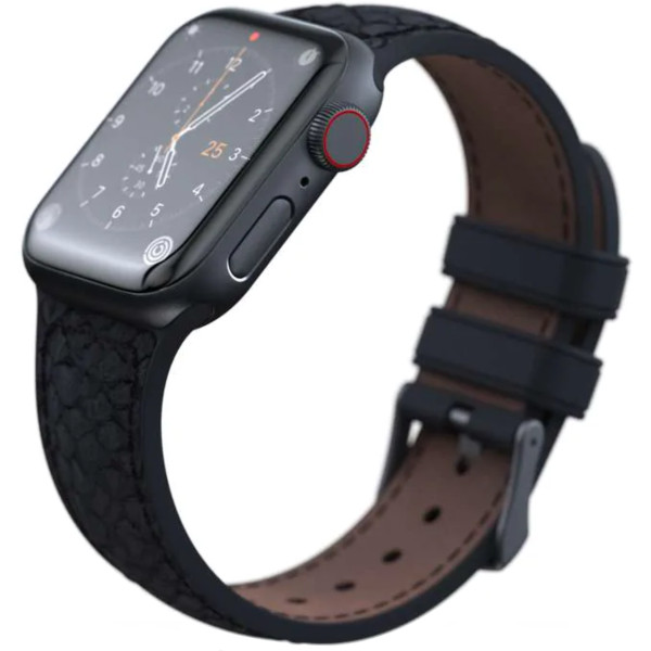 Кожанный ремешок Njord Salmon Leather Strap for Watch 41/40/38mm, Dark Grey (SL14110)