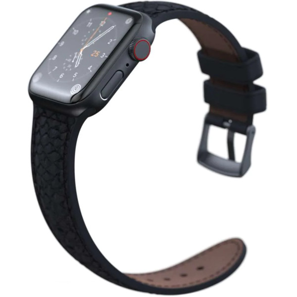 Кожанный ремешок Njord Salmon Leather Strap for Watch 41/40/38mm, Dark Grey (SL14110)