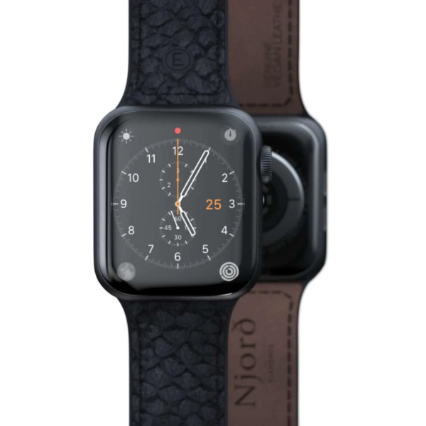 Кожанный ремешок Njord Salmon Leather Strap for Watch 41/40/38mm, Dark Grey (SL14110)