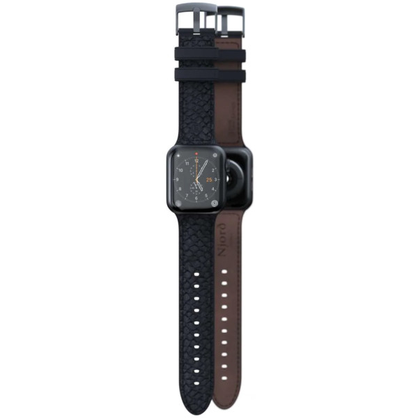Кожанный ремешок Njord Salmon Leather Strap for Watch 41/40/38mm, Dark Grey (SL14110)