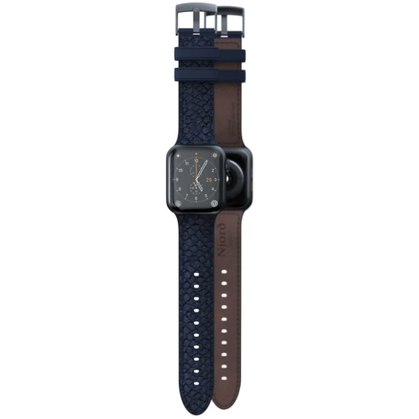 Кожанный ремешок Njord Salmon Leather Strap for Watch 41/40/38mm, Petrol (SL14111)
