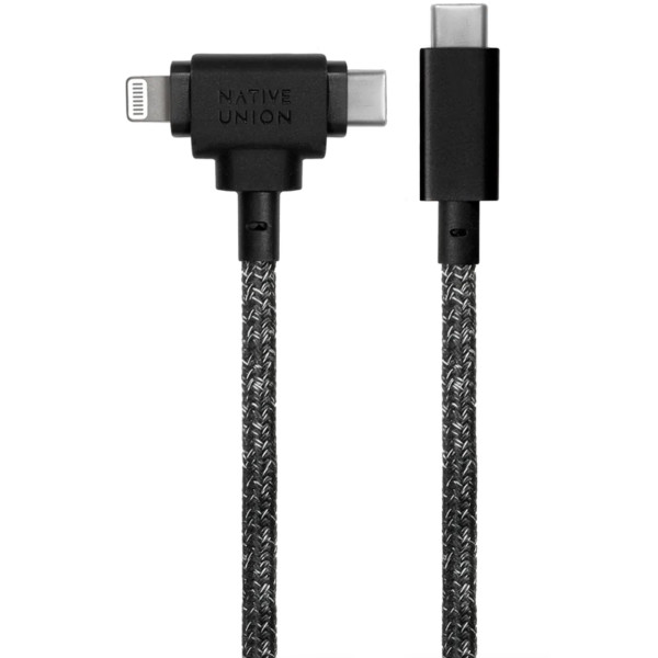 Кабель Native Union Belt Cable Universal USB-C to USB-C/Lightning 1.5 m, Cosmos Black (BELT-CCL-COS-NP)