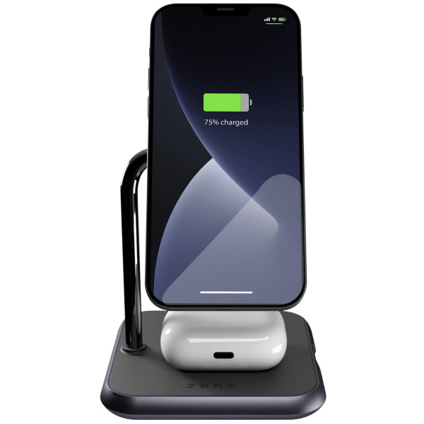 Беспроводная зарядка Zens Magnetic 3-in-1 Aluminium Wireless Charger, Black (ZEDC19B/00)