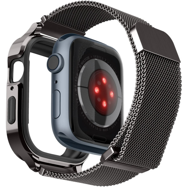 Ремешок и чехол для Apple Watch Spigen Metal Fit Pro for Watch 45/44mm, Graphite (ACS04585)