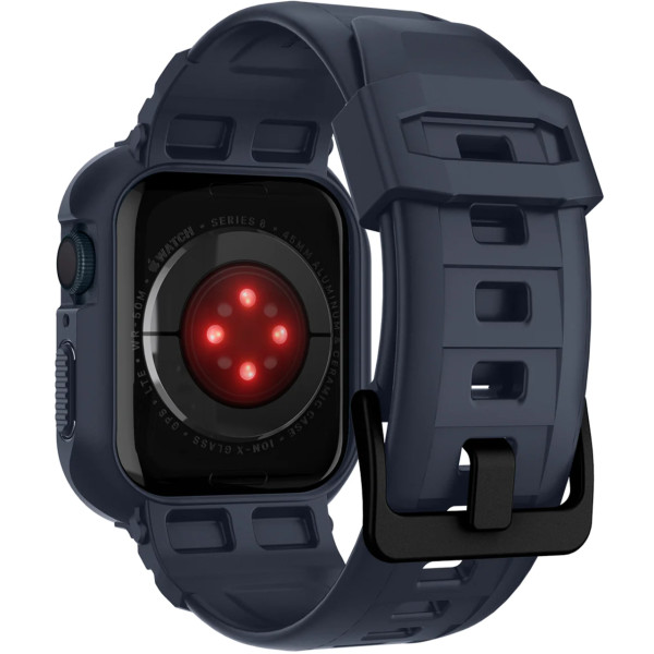 Чехол + ремешок для Apple Watch Spigen Rugged Case + Band for Watch 45/44, Charcoal Grey (ACS00819)