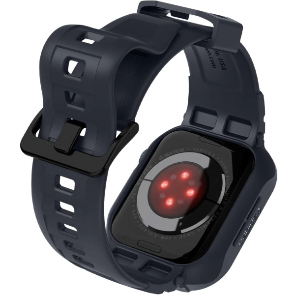 Чехол + ремешок для Apple Watch Spigen Rugged Case + Band for Watch 45/44, Charcoal Grey (ACS00819)