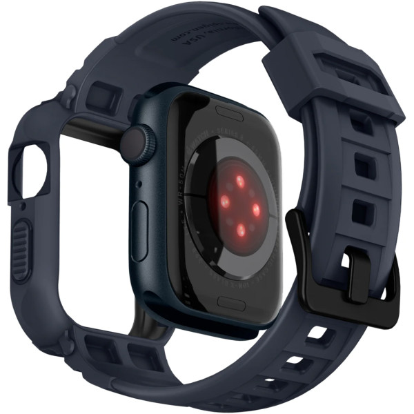 Чехол + ремешок для Apple Watch Spigen Rugged Case + Band for Watch 45/44, Charcoal Grey (ACS00819)