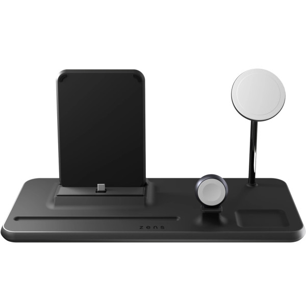 Безпроводная зарядка Zens 4-in-1 MagSafe + Watch + iPad, Black (ZEDC21B/00)