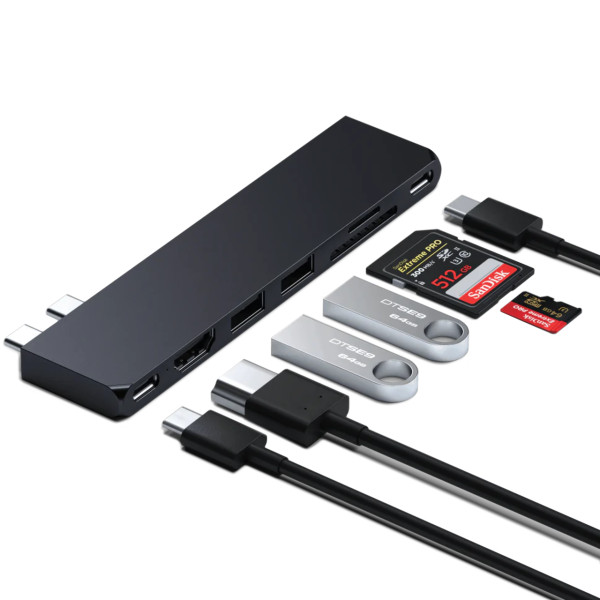 Хаб - адаптер Satechi Aluminum USB-C Pro Hub Slim Adapter Slim Adapter Midnight (ST-HUCPHSD) 