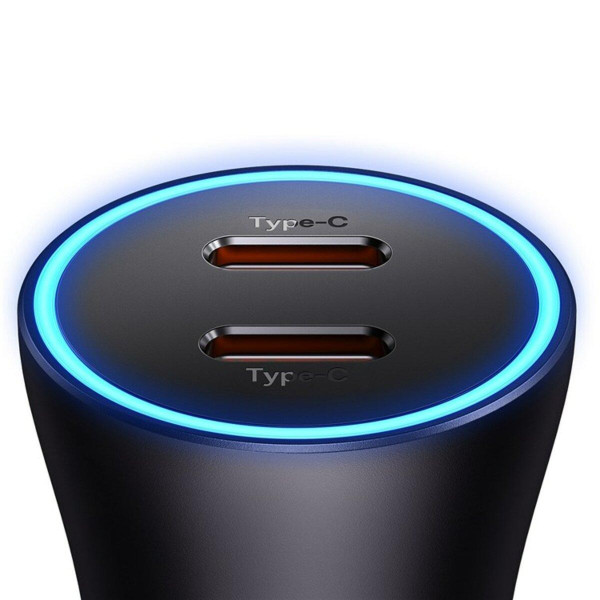 Автомобильное зарядное устройство Baseus Golden Contactor Pro 40W 2x Type C, Dark Grey