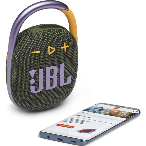 Портативная акустика JBL Clip 4, Green (JBLCLIP4GRN)
