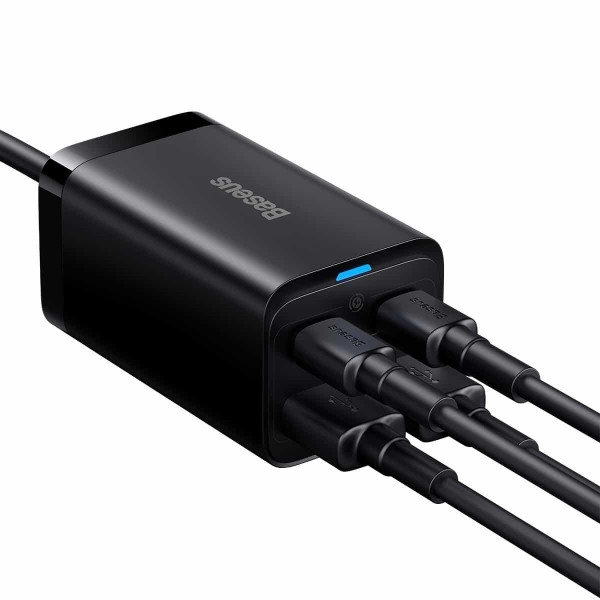 Зарядний пристрій Baseus GaN3 Pro Desktop Fast Charger 2C+2U 65W (Cable Type-C to Type-C 100W 20V/5A1m) Black (CCGP040101)