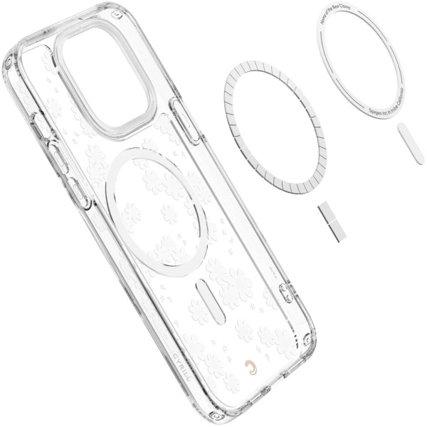 Чехол накладка Spigen CYRILL Cecile Case with MagSafe for iPhone 14 Pro Max, White Daisy (ACS04873)
