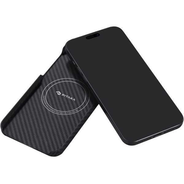 Чехол для смартфона Pitaka MagEZ Case 4 Twill 1500D for iPhone 15 Plus, Black/Grey (KI1501M)