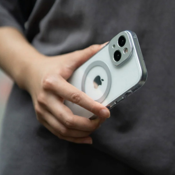 Чехол для смартфона Moshi iGlaze Slim Hardshell Case with MagSafe for iPhone 15, Luna Silver (99MO231001)
