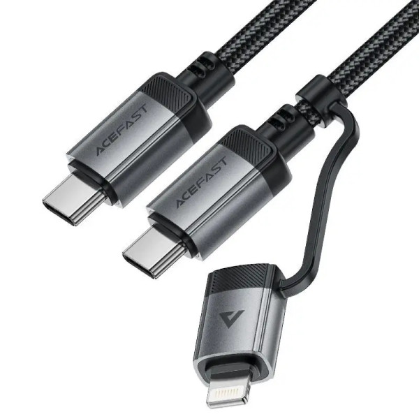Кабель Acefast C20-01 MFI Cable USB-C to USB- C/Lightning, Black