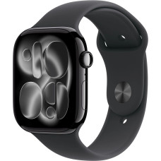Смарт-часы Apple Watch Series 11 GPS, 42mm Jet Black Aluminum Case with Black Sport Band (M/L) (MEQU4)