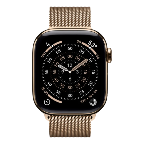 Смарт-часы Apple Watch Series 11 GPS + Cellular 46mm Gold Tit. Case w. Gold Milanese Loop - M/L (MFD84)