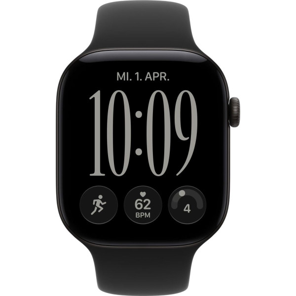 Смарт-часы Apple Watch Series 12 GPS 42mm Black Aluminum Case with Black Sport Band M/L (MJEC4)