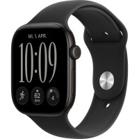 Смарт-часы Apple Watch Series 12 GPS 46mm Black Aluminum Case with Black Sport Band M/L (MJEL4)