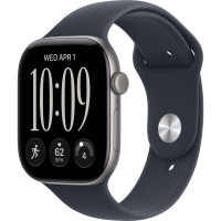 Смарт-часы Apple Watch Series 12 GPS 46mm Space Gray Aluminum Case with Navy Blue Sport Band M/L (MJEJ4)