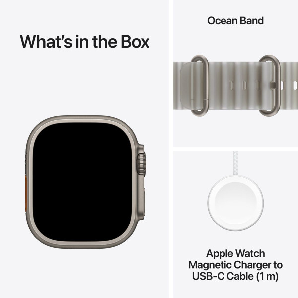 Смарт-часы Apple Watch Ultra 4 Natural Titanium Case with Translucent Gray Ocean Band (MJAD4)