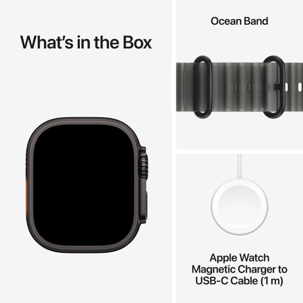 Смарт-часы Apple Watch Ultra 4 Black Titanium Case with Translucent Black Ocean Band (MJAY4)