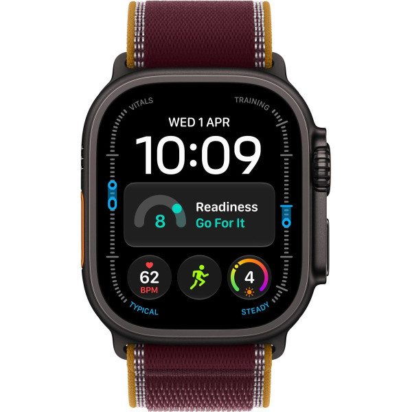 Смарт-часы Apple Watch Ultra 4 Black Titanium Case with Burgundy Trail Loop - M/L (MJC44)