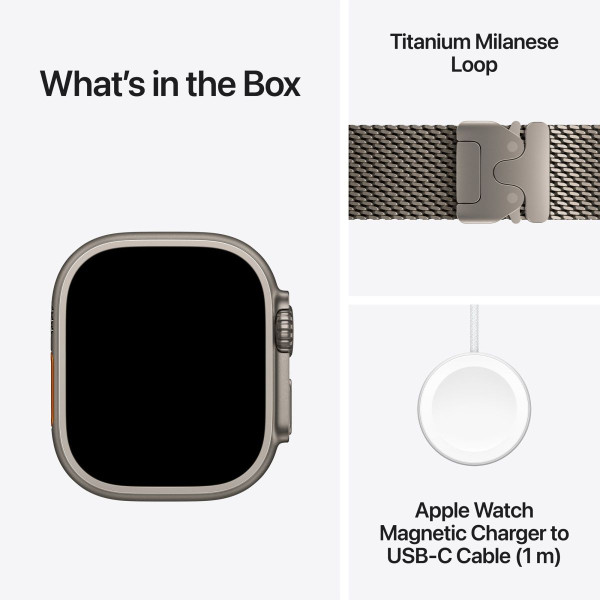 Смарт-часы Apple Watch Ultra 4 Natural Titanium Case with Natural Titanium Milanese Loop - Large (MJAA4)